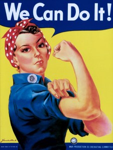 Rosie the Riveter is a cultural icon of the United States, representing the American women who worked in factories and shipyards during World War II, many of whom produced munitions and war supplies.